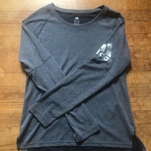 Adidas Climalite Long Sleeve Gray Tee